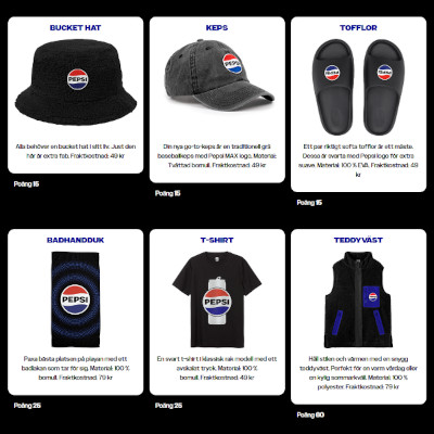 Pepsi Max Merch: Samla poäng och byt till dig Pepsi-prylarna